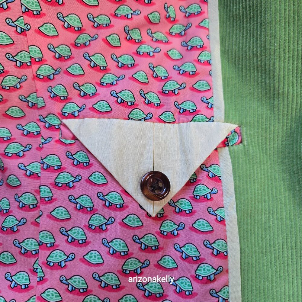 Vineyard Vines Corduroy Blazer Green With Pink Lining PRICE FIRM - Picture 3 of 11